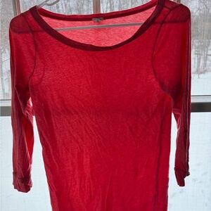 J. Crew Vibrant coral 3/4 sleeve top